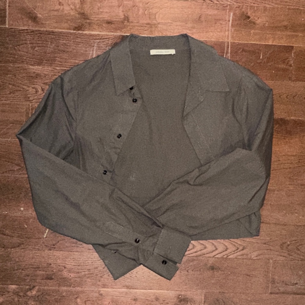 Paloma Wool Dark Olive Button-Down Shirt